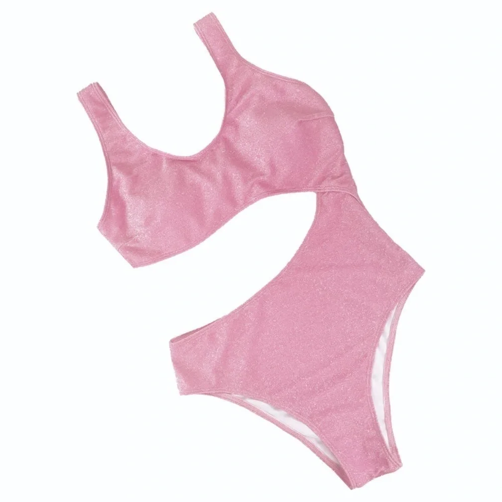 Southern Grace Swimsuit Women's Medium Pink Shimmer Cutout